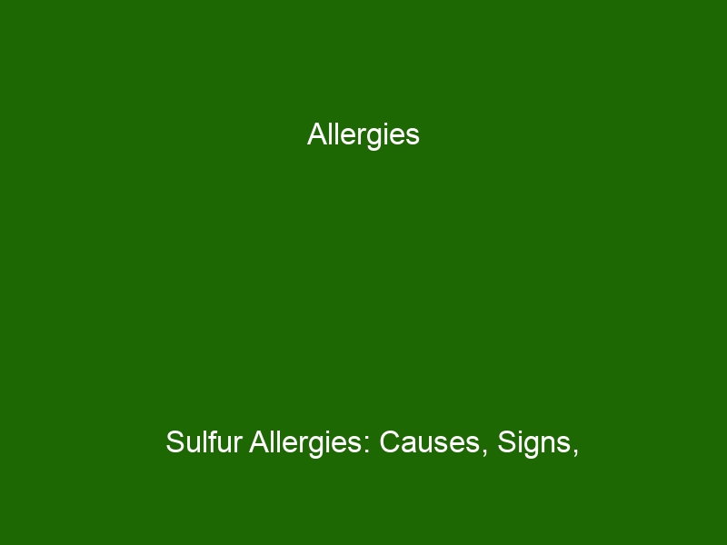 Allergies Sulfur Allergies: Causes, Signs, Treatment & Prevention ...