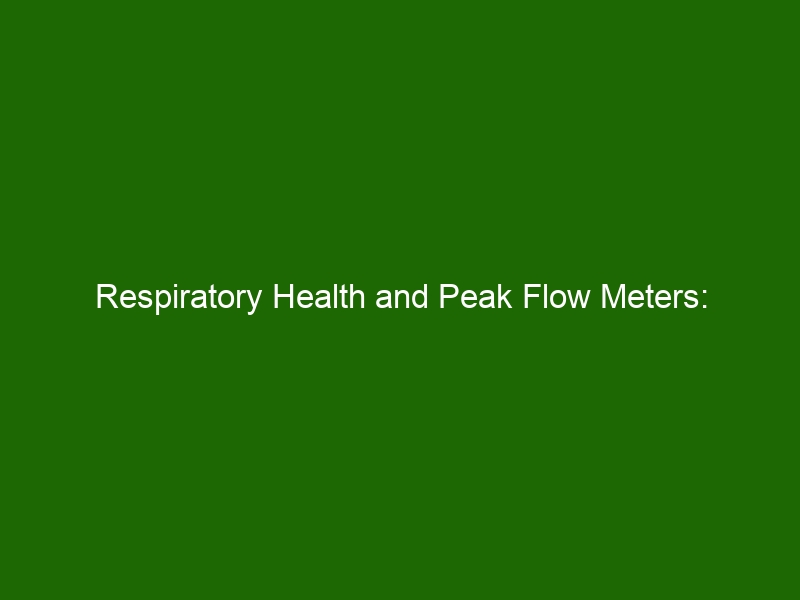 Respiratory Health and Peak Flow Meters: Understanding Benefits ...