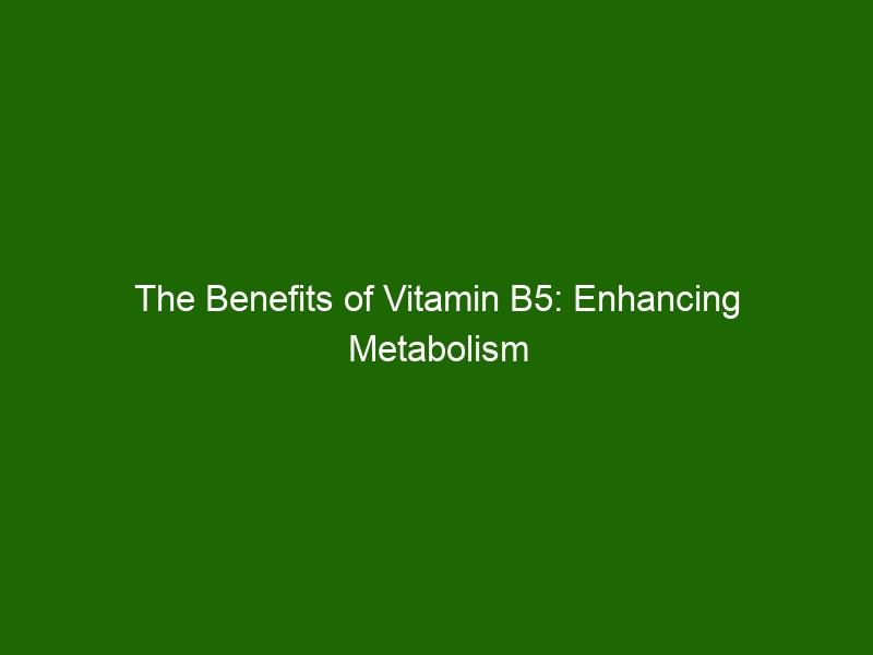 The Benefits Of Vitamin B5: Enhancing Metabolism & Creating Balance ...