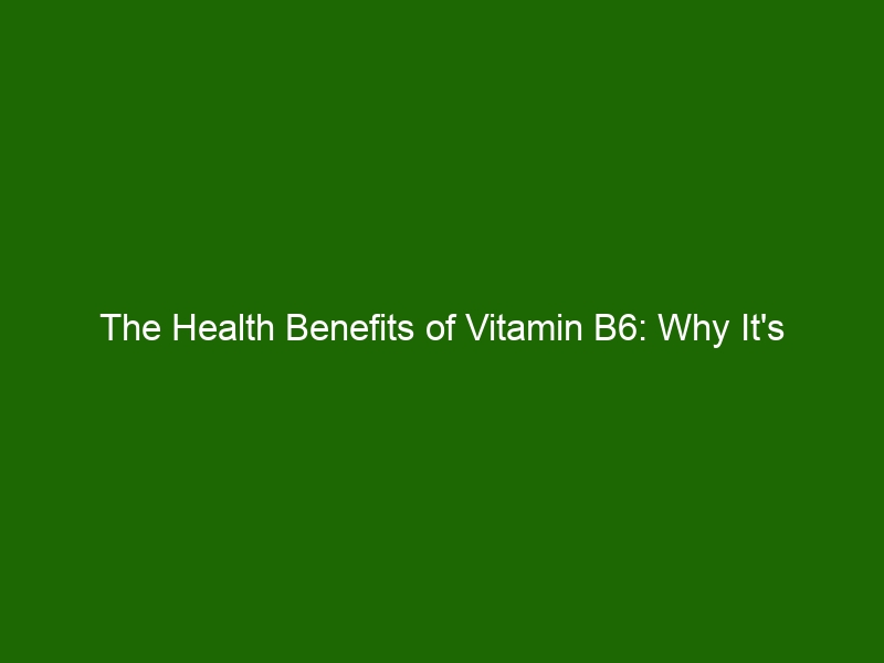 The Health Benefits Of Vitamin B6: Why It's Essential For Wellbeing ...