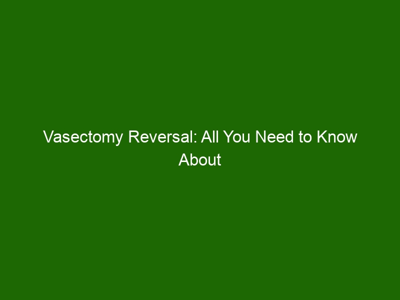 Vasectomy Reversal All You Need To Know About The Surgery And Cost Health And Beauty 