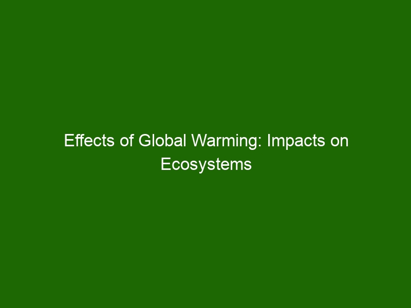 Effects of Global Warming: Impacts on Ecosystems and People Around the ...