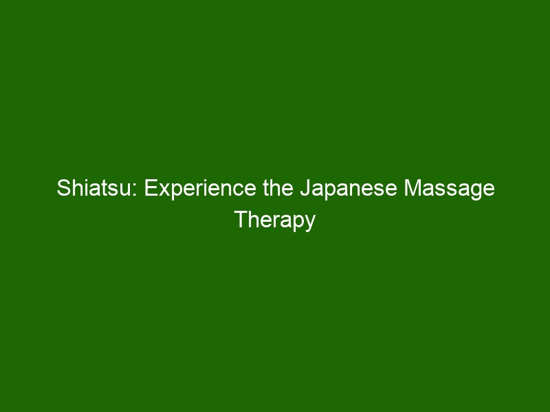 Shiatsu Experience The Japanese Massage Therapy To Rejuvenate Your Body And Mind Health And 6459